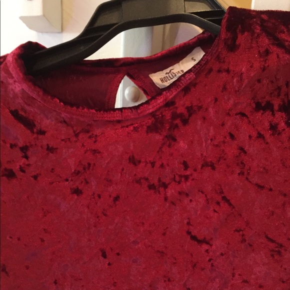 **SOLD**Hollister Red Velvet Top - Picture 3 of 7